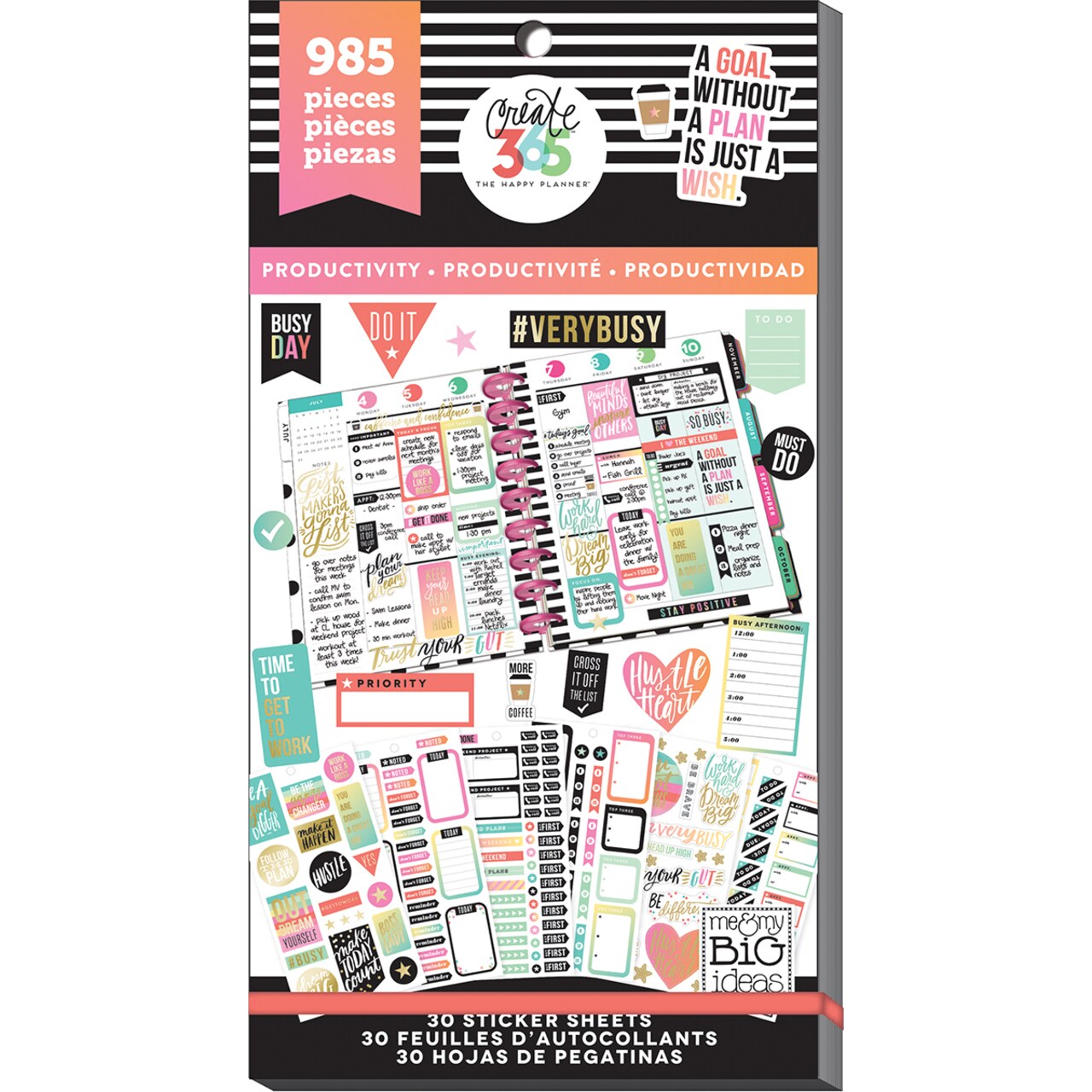 Happy Planner Sticker Value Pack-Productivity - Classic, 985/Pkg